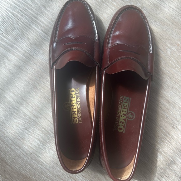 Sebago Burgundy Leather Penny Loafers - Picture 6 of 7